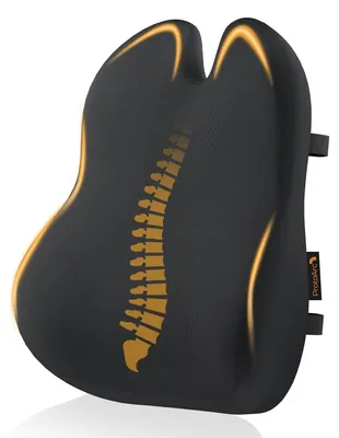 Obrázek produktu pro Polštář na bederní páteř s paměťovou pěnou – ergonomický design pro židle a automobily