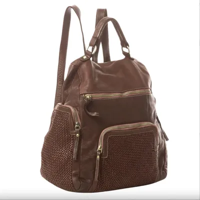 Produktbild von BZNA Bag Svetta Braun Backpacker Designer Rucksack Damenhandtasche Schultertasche Leder