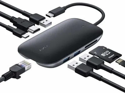 Image de Hub d'interface AUKEY CB-C71 5000 Mbit/s Noir