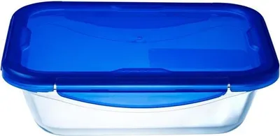 Zdjęcie produktu dla Lunch Box PYREX Cook & Go, 3 sztuki, Szkło, Prostokątny, Hermetyczne Wieczko, 0,8 L