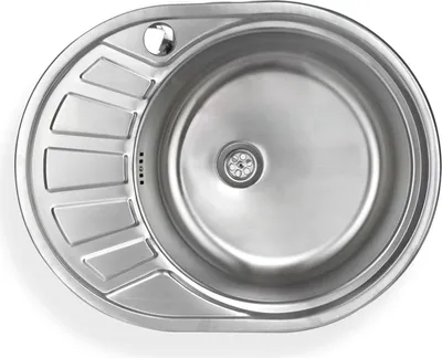 Produktbild von Edelstahl Spüle "Calypso SR" - Rundes Einbauspülbecken mit linksseitiger Abtropffläche