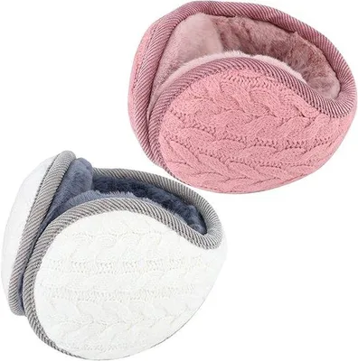 Productafbeelding van Famanu oorbellen voor dames, warme winteroorbedekkers, opvouwbaar en bekleed met zachte stof