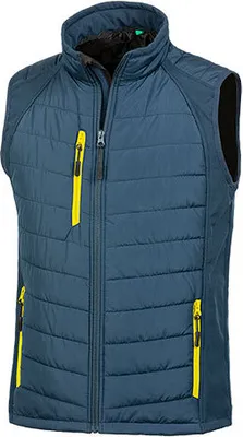 Produktbild von Result R238X | Herren Black Compass Softshell Gilet - Farbe: Navy/Yellow - Größe: 4XL