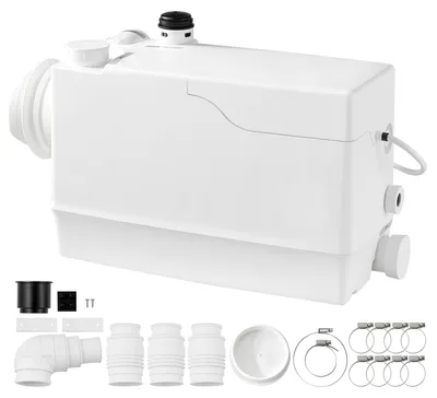 Produktbild von VEVOR Fäkalienhebeanlage 800 W 12000 L/h 10 m Förderhöhe mit 4 Einlässen, Weiße Abwasserhebeanlage Geeignet für Keller, WC, Waschbecken, Waschküche und Küche, Zackerpumpe mit Seitlichen Einlässen