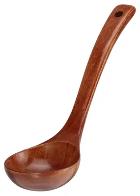 Holz-Suppenkelle, 24 cm, natürliches Holz, 7,5 cm Durchmesser