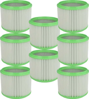 Produktbild von vhbw 8 Faltenfilter kompatibel mit Makita VYS 25, VC3511L Staubsauger - Patronenfilter Grün Weiß