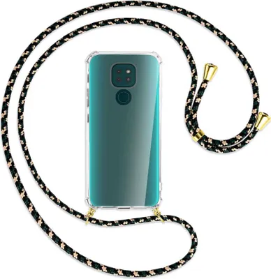 Produktbild von Handykette Backcover-Schutzhülle mit Band (Metall goldfarben) für Motorola Moto G9 / G9 Play - camouflage