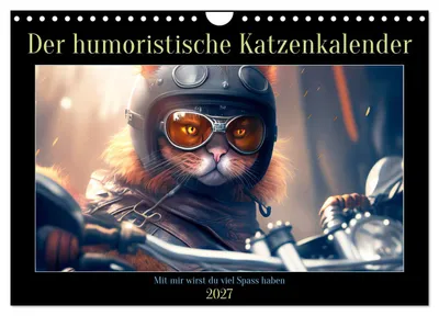 Produktbild von Der humoristische Katzen Kalender (Wandkalender 2027 DIN A4 quer), CALVENDO Monatskalender
