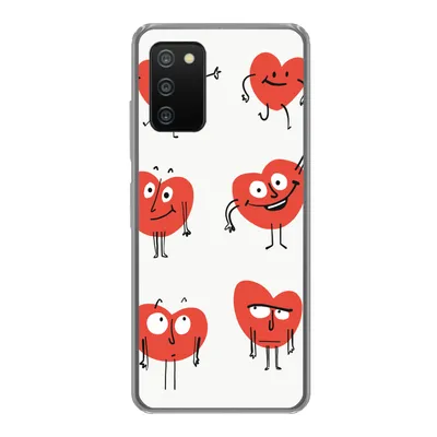 Produktbild von MuchoWow® Handyhülle Schutzhülle Hülle für Samsung Galaxy A03s Eine Illustration von neun Herzen mit Emotionen Silikon Softcase Handy Hülle - Schutz
