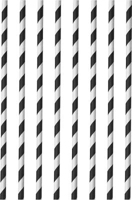 Produktbild von Metaltex 253131000 Trinkhalme aus Papier 40 Stück schwarz/weiss