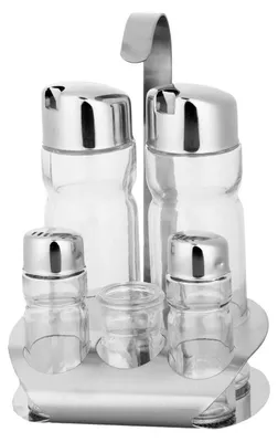 Immagine prodotto di Set di barattoli per spezie MagicHome, su supporto, acciaio inox