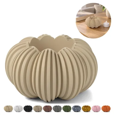 Image de Photophore citrouille pour bougie LED — 4,6 cm – Beige