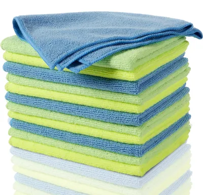 Immagine prodotto di Panni in microfibra Zwipes 735, confezione da 12 pezzi, colore blu e verde