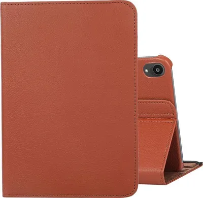 Produktbild von Mobigear DuoStand iPad Mini 7 (2024) Hülle, drehbare Klapphülle - Braun