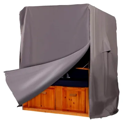 Produktbild von Winterfeste Schutzhülle aus 600 D Oxford-Gewebe mit flexiblem Klettverschluss für Strandkörbe, 120 cm breit, in Grau