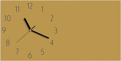 Produktbild von Wanduhr aus Glas mit Motiv Khakibrauner Hintergrund- 60 x 30 cm - inkl. Aufhängesystem