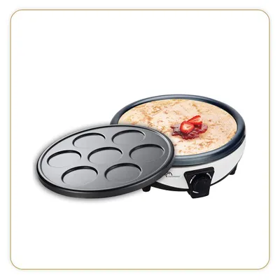 2-in-1 Crêpes- & Pfannkuchenmaschine, 1000 W, antihaftbeschichtet