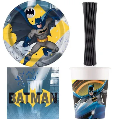 Produktbild von Partygeschirr Batman Geburtstagsdeko Partyset Kindergeburtstag