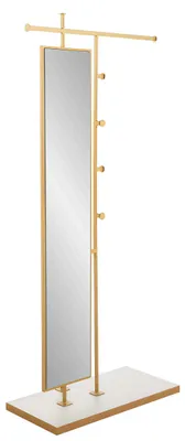 Produktbild von Designer Beiger Kleiderständer Edler Spiegel Eingangszimmer Möbel