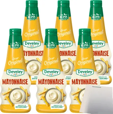 Produktbild von Develey Mayonnaise unser Original 6er Pack (6x500ml Flasche) + usy Block