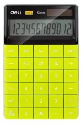 Immagine prodotto di Calcolatrice a 12 cifre con display DELI verde