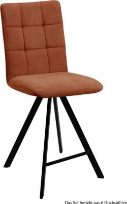 Produktbild von Thekenstuhl (6er-Set) Delcina 47x108x60 Schwarz/Cognac