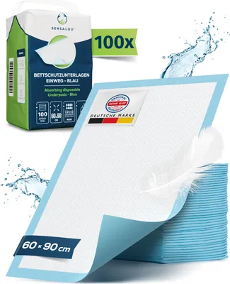 Produktbild von Sensalou Einweg Inkontinenz Unterlage 60 x 90 cm blau (100 Stück)
