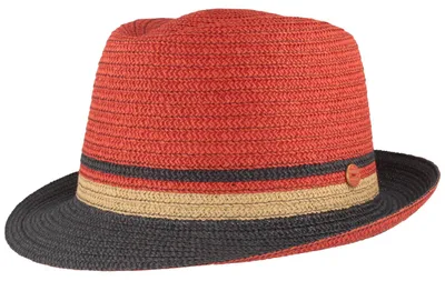 Produktbild von Mayser knautschbarer Trilby Strohhut Troy mehrfarbig, rot, Gr. L