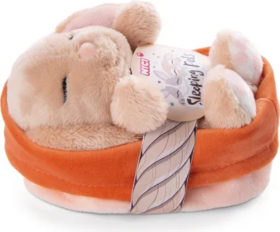 Produktbild von NICI Kuscheltier Sleeping Pets Hase karamell 12cm im Körbchen