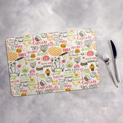 Produktbild von Tischset 6x45x30 cm Platzset Tischmatte Platzmatte Untersetzer - Desserts und Süßigkeiten