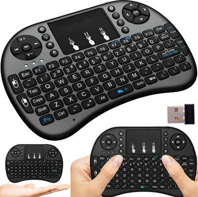 Zdjęcie produktu dla Mini klawiatura bezprzewodowa z touchpadem podświetlana do Smart TV BT