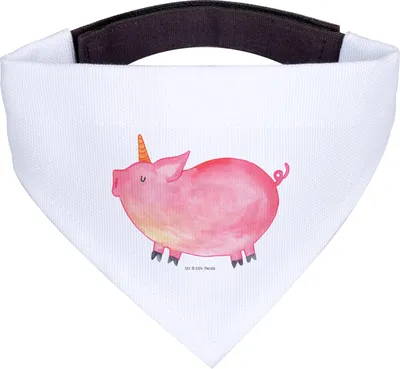 Produktbild von Mr. & Mrs. Panda Hunde Halstuch Einhorn Schwein - Weiß - Geschenk, Party, Englisch, Hund, Unicorn, Hundehalstuch, Hundetuch, Bauer, Tuch, Einhörner