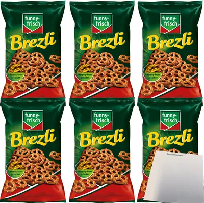 Produktbild von funny frisch Brezli Mini-Laugenbrezeln 6er Pack (6x160g Packung) + usy Block