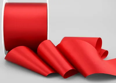 Satijnen Band 25 m x 72 mm Rot, Dekorationsband ohne Draht