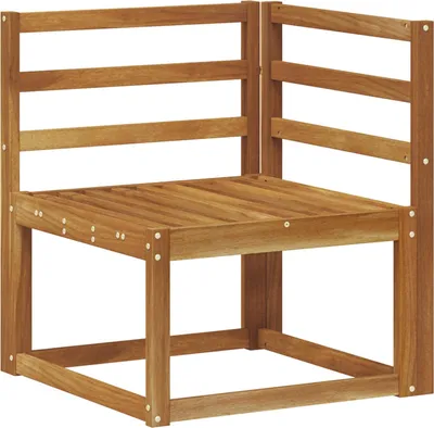 Image de vidaXL Canapé d'angle d'extérieur en bois massif d'acacia naturel 63 x 63 x 73 cm