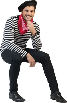 Produktbild von Pantomime Kostüm Langarm-T-Shirt schwarz-weiß für Erwachsene