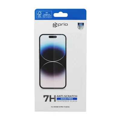 Produktbild von prio Anti-Scratch Displayschutzglas fr iPhone 15 Pro / 15 (6.1in) transparent