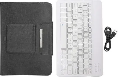 Produktbild von Bluetooth-Tastatur und -Hülle, PolyurethanSchutzhülle + Bluetooth-Tastatur, universell für Tablets von 9,7 bis 10,1 Zoll.
