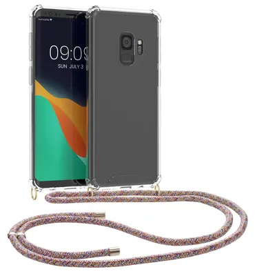 Produktbild von kwmobile Necklace Case kompatibel mit Samsung Galaxy S9 Hülle - Silikon Cover mit Handykette - Band Handyhülle Mehrfarbig Transparent