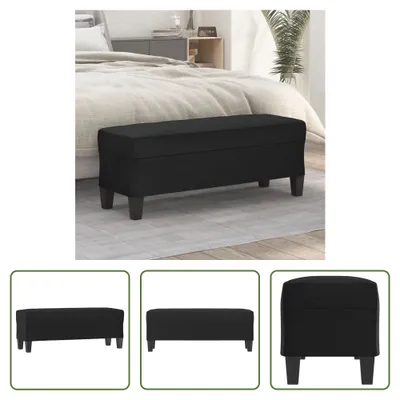 Zdjęcie produktu dla Ławka Living Store czarna 100x35x41 cm imitacja skóry