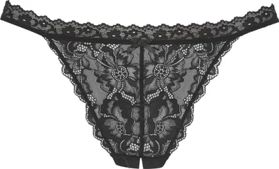 Produktbild von Petite fleur gold Tanga-Ouvert mit Ouvert-Öffnung aus Spitze schwarz Größe 32/34