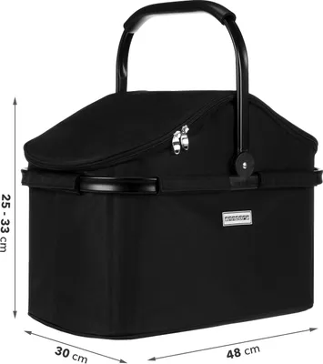 Produktbild von isolierter Kühlkorb Einkaufskorb schwarz mit Deckel  - schwarz