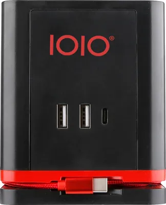 Produktbild von Steckdosenwürfel SW 1000 3-fach Schutzkontaktteckdose + 2 x USB-A und 1 x USB-C Schwarz