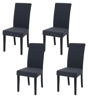 Produktbild von Set mit 4 elastischen Stuhlhussen für das Esszimmer, abnehmbar und waschbar, moderne elastische Hussen für Zuhause, Hotel, Bankette, Partys, Dekoration und Hochzeiten (dunkelgrau)