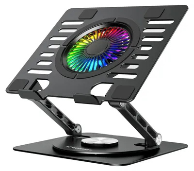 Zdjęcie produktu dla Podstawka Wozinsky WDCX-X16-AS CoolBase RGB chłodząca z obrotem 360° pod laptopa i tablet - czarna