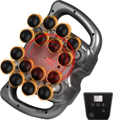 Immagine prodotto di Pistola massaggiante - Massaggiatore muscolare - 16 accessori - Vibrazione ad alta frequenza - Massaggio profondo per tutto il corpo - Senza fili, ricaricabile - Nero