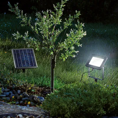 Produktbild von esotec Solar Wand-Strahler und Boden-Strahler POWER FLOOD in kaltweiß 102702