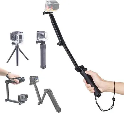 Obrázek produktu pro Skládací selfie tyč pro GoPro, s integrovaným mini stativem a monopodem