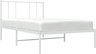 Obrázok produktu pre vidaXL Kovová posteľ bez matraca s čelom biela 75x190 cm