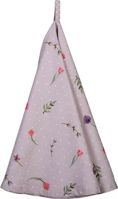 Produktbild von Clayre & Eef Geschirrtuch Ø 80 cm Beige Rosa Baumwolle Blumen